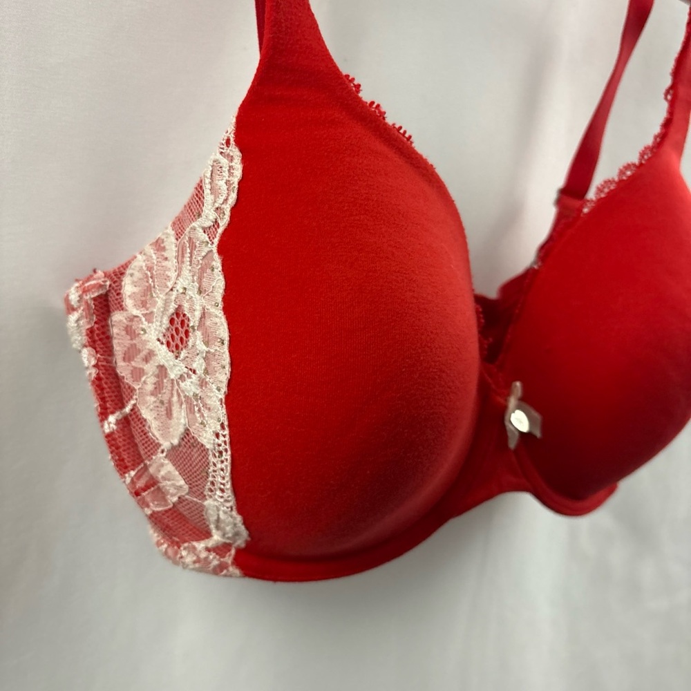 VICTORIA'S SECRET Body By Victoria Lined Perfect Coverage 34DD Red Sequin - Picture 3 of 10